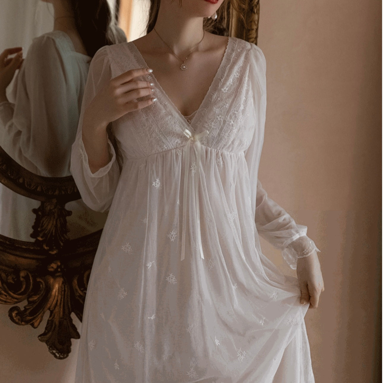 Royal Style Lace Long Dress
