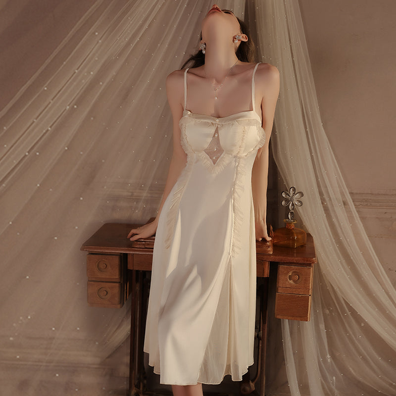 Long lace-trimmed nightgown