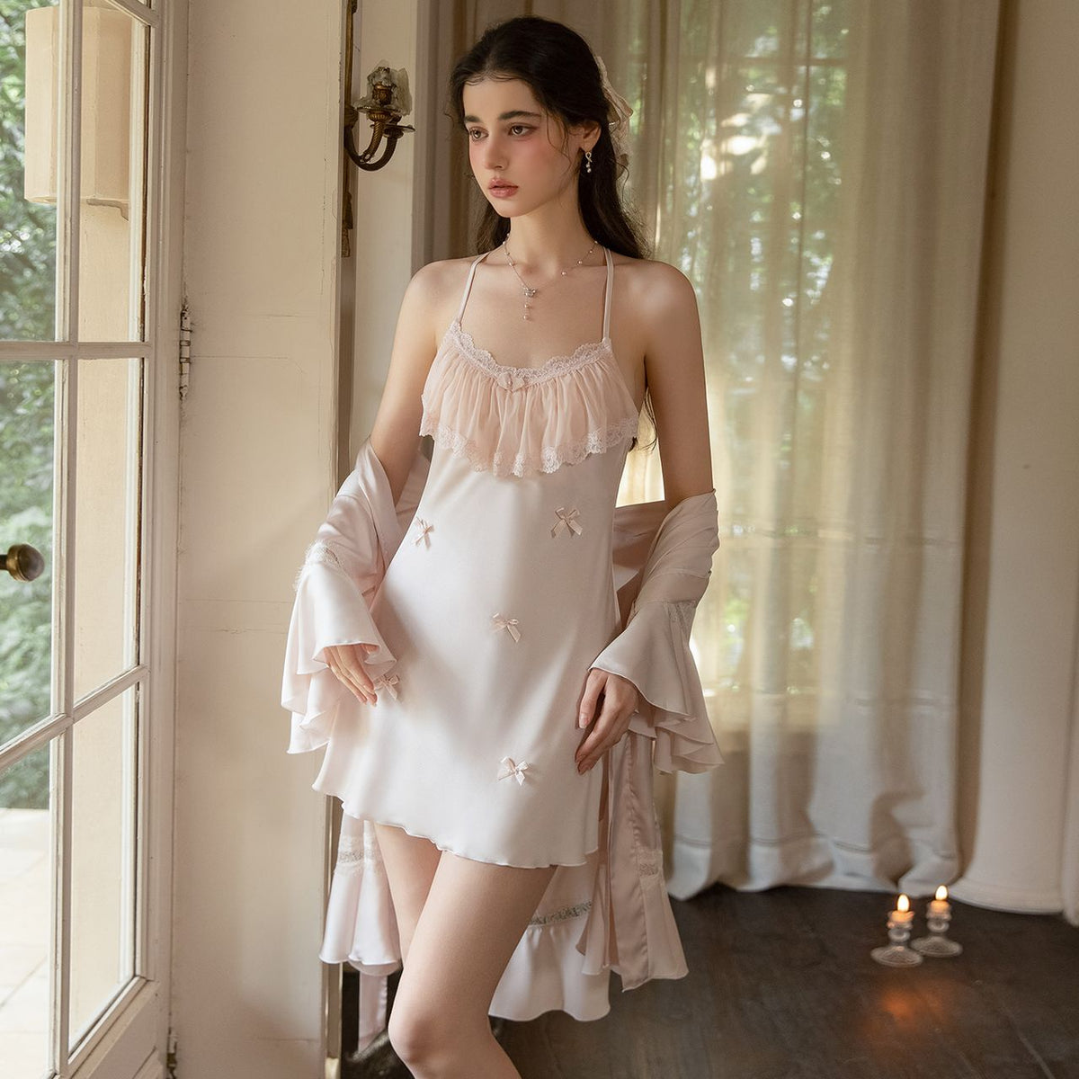Sweet Bow-Detail Cami Sleepwear Set