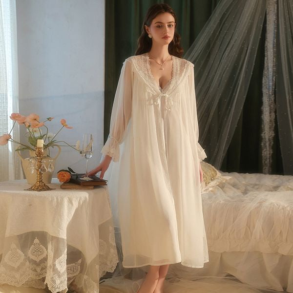 Backless Lace Maxi Dress Set with Subtle Floral Pattern