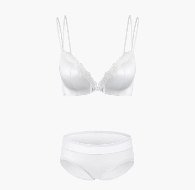 Sexy lingerie for women with small breasts, sexy and comfortable, wire-free summer thin bra set——03