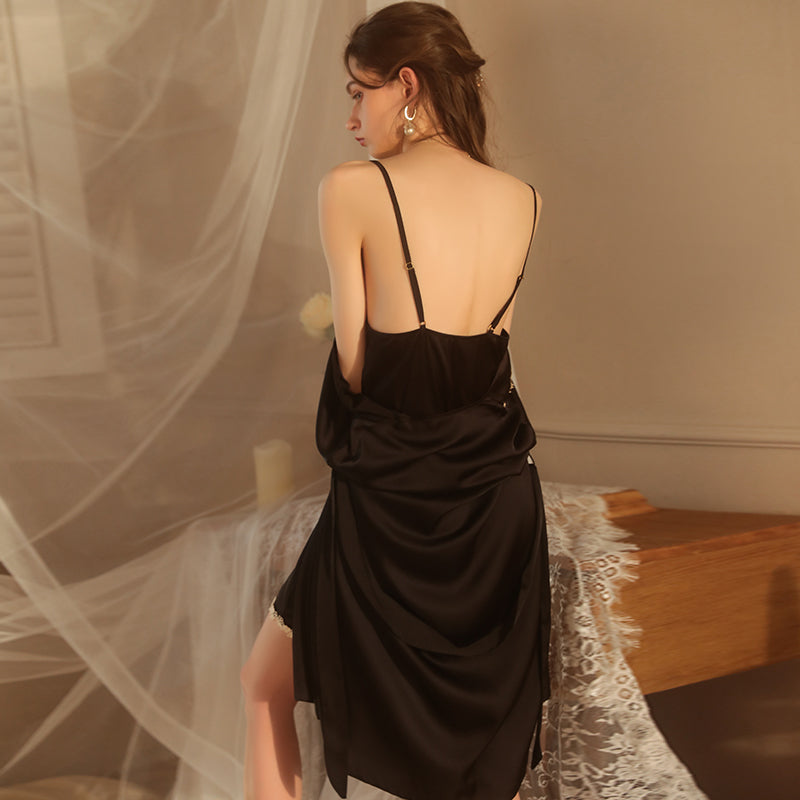 Silky Ice Soft Nightdress-Black-Red-White-Green991