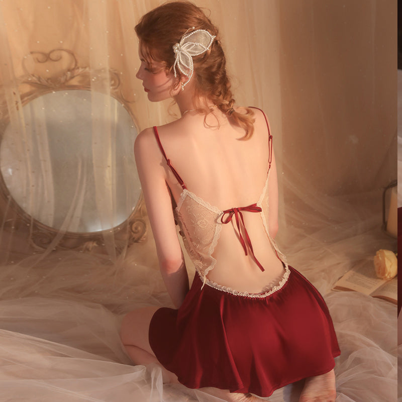 2024 New Beautiful, Sweet and Sexy Lace Spliced Nightgown201-1667