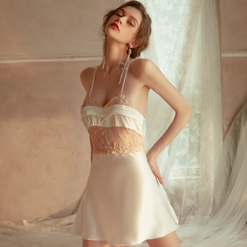 2023 Christmas Contrast Color Splicing Satin Suit—08—1541