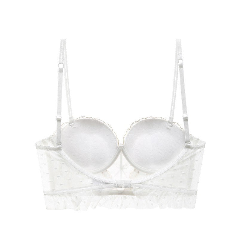 Lace Embroidered Push-up Vest Bra