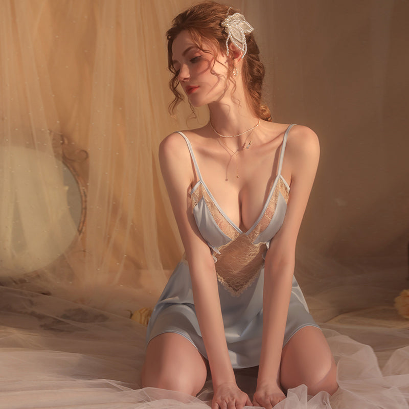 2024 New Beautiful, Sweet and Sexy Lace Spliced Nightgown201-1667