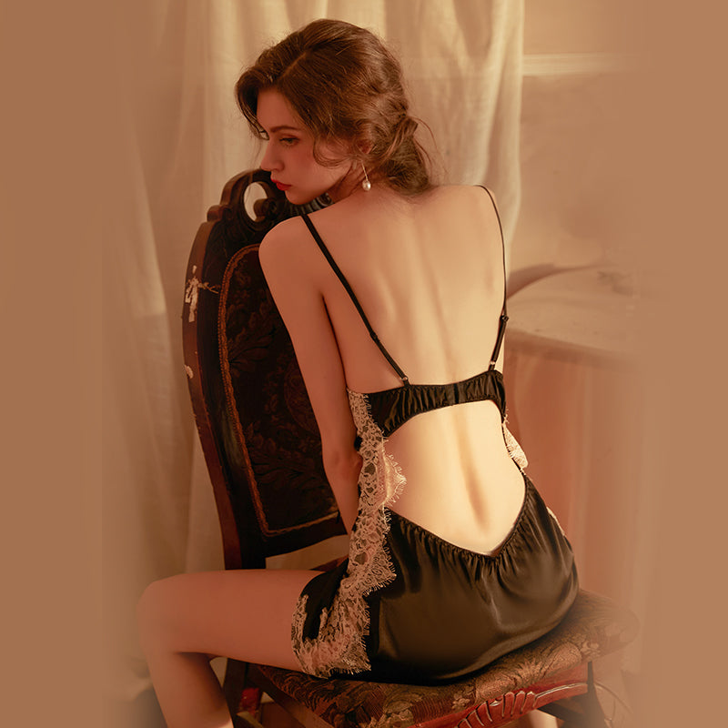 2024 spring new silk suspender nightgown-05-1607