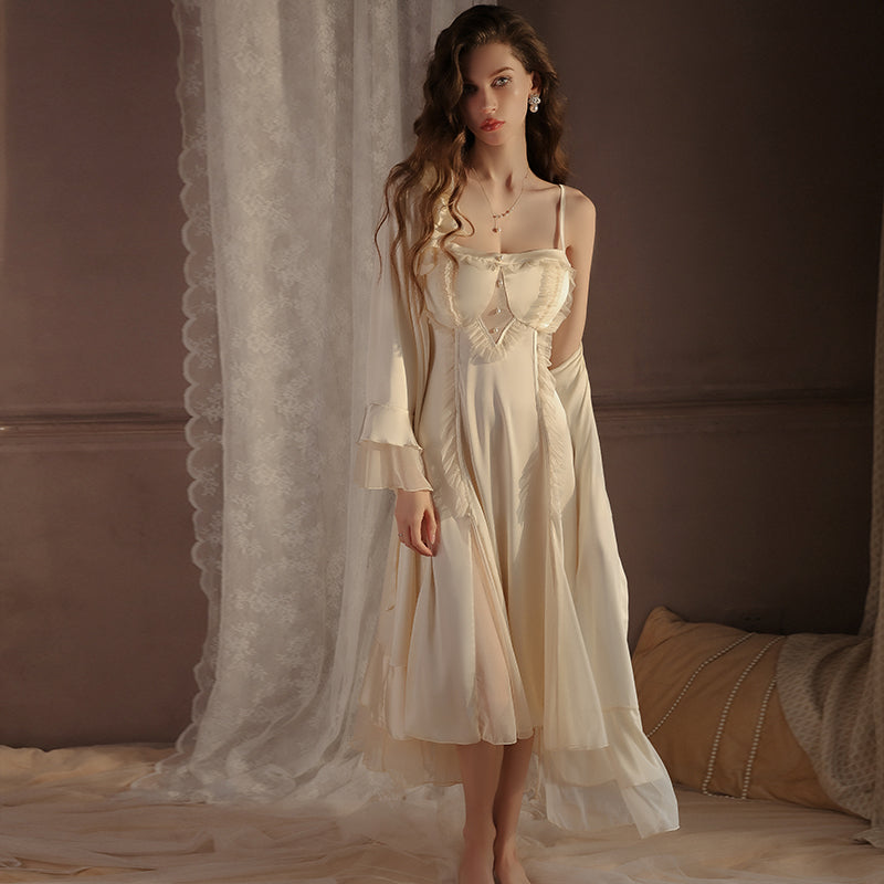 Long lace-trimmed nightgown