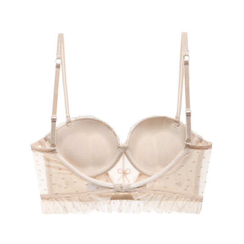 Lace Embroidered Push-up Vest Bra