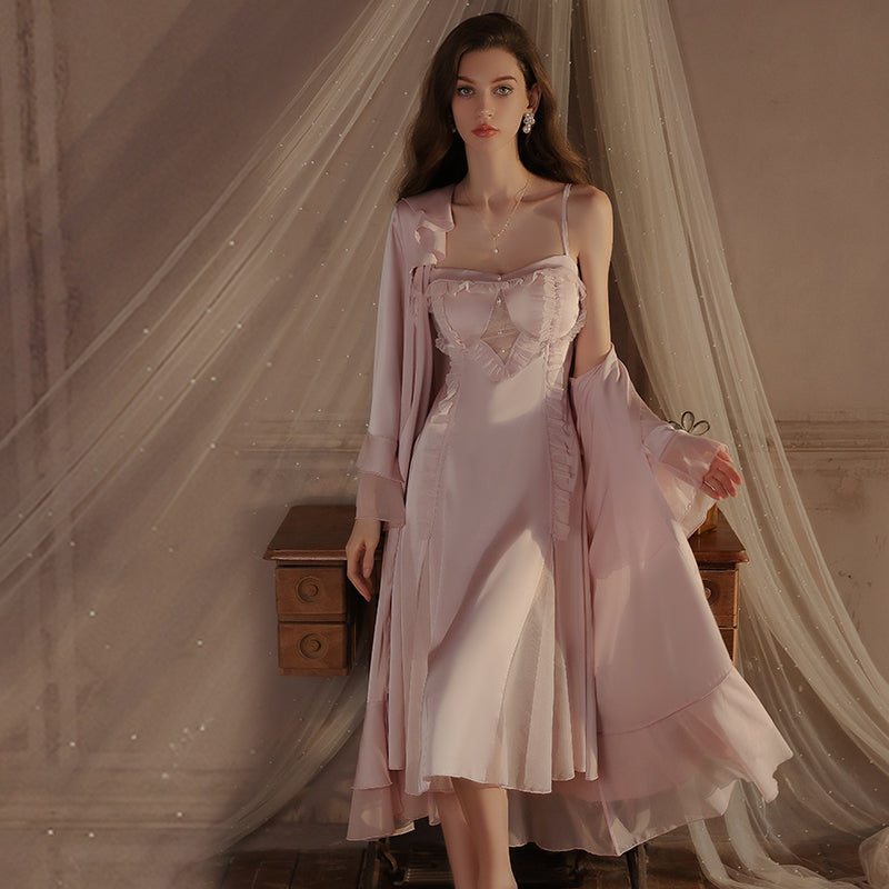 Long lace-trimmed nightgown