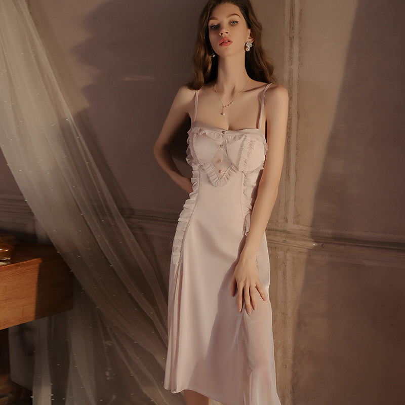 Long lace-trimmed nightgown