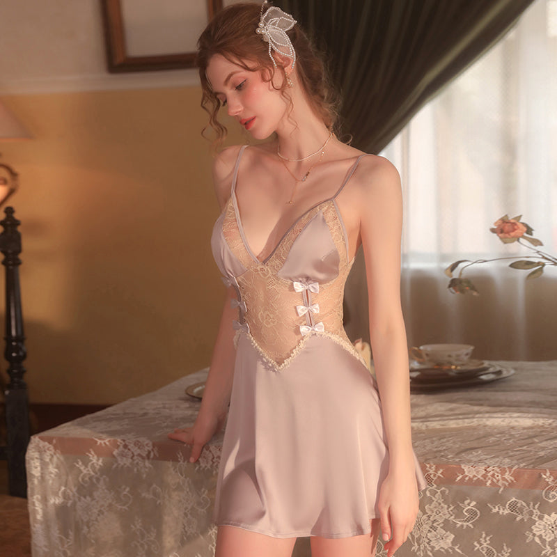 2024 New Beautiful, Sweet and Sexy Lace Spliced Nightgown201-1667