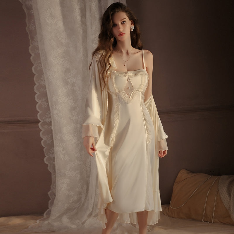 Long lace-trimmed nightgown