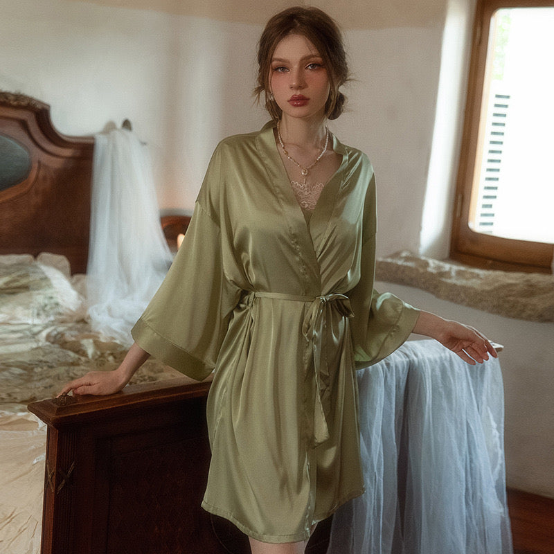 Lace Dress with Matching Open Robe