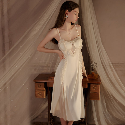Long lace-trimmed nightgown