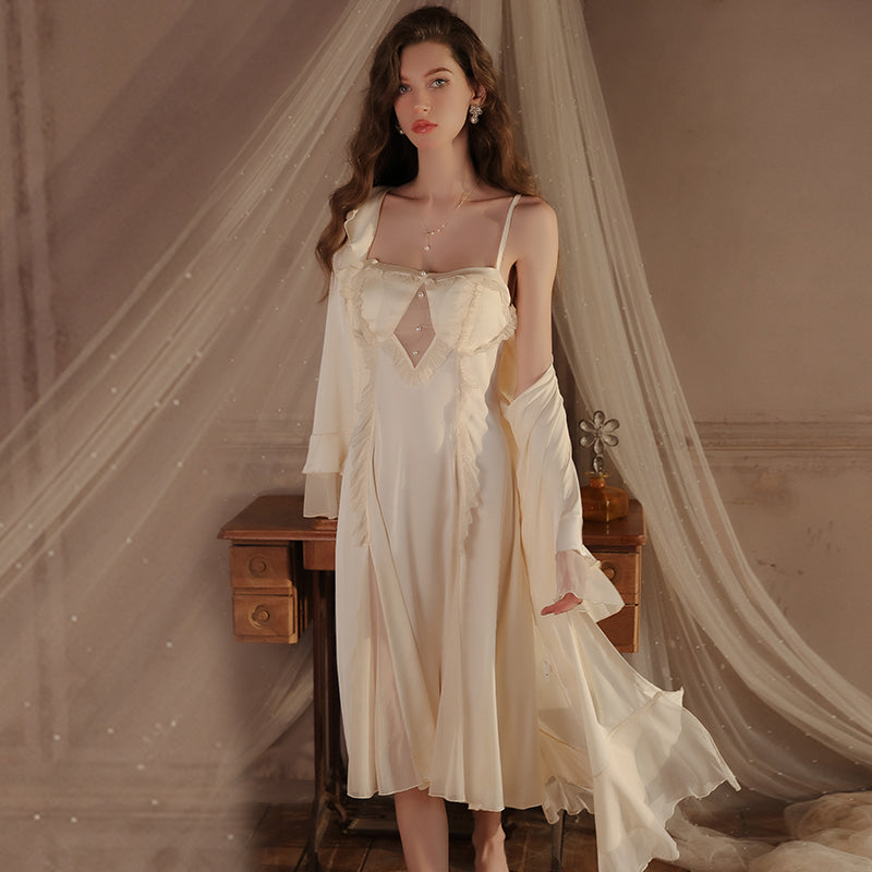 Long lace-trimmed nightgown
