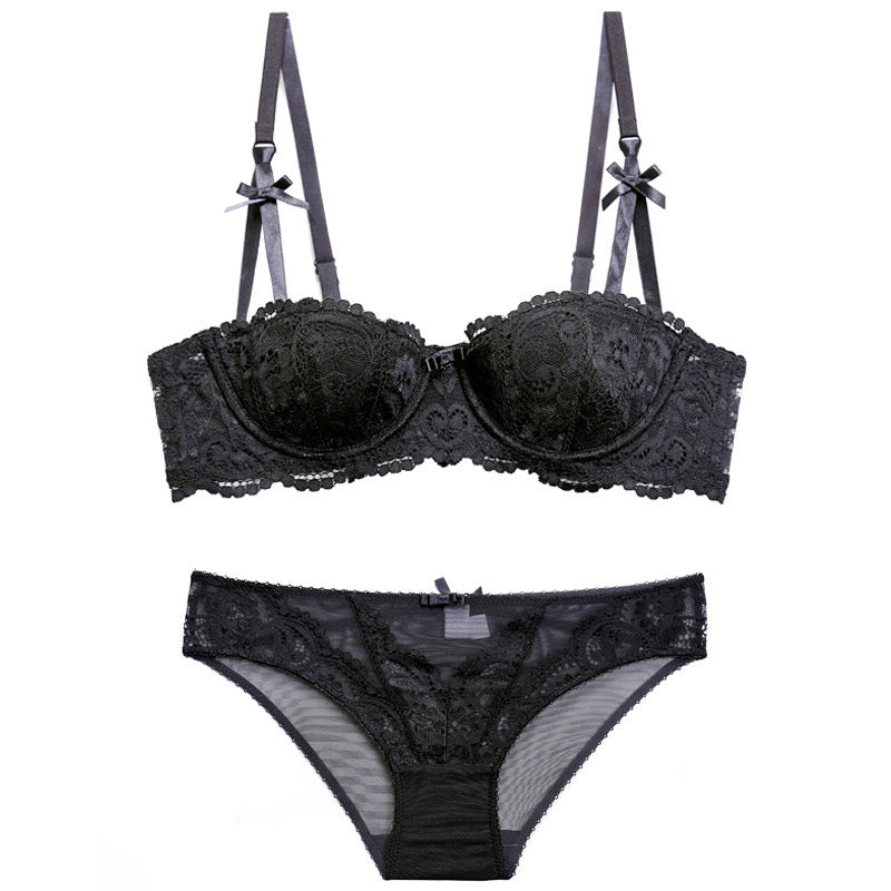 Lace Embroidered Bra Set