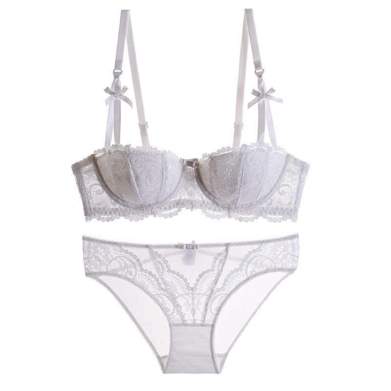 Lace Embroidered Bra Set