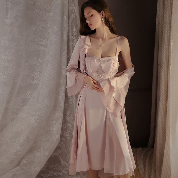 Pure Seduction Cami Nightdress Set with Tie Robe