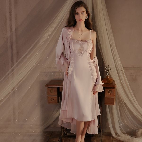 Pure Seduction Cami Nightdress Set with Tie Robe