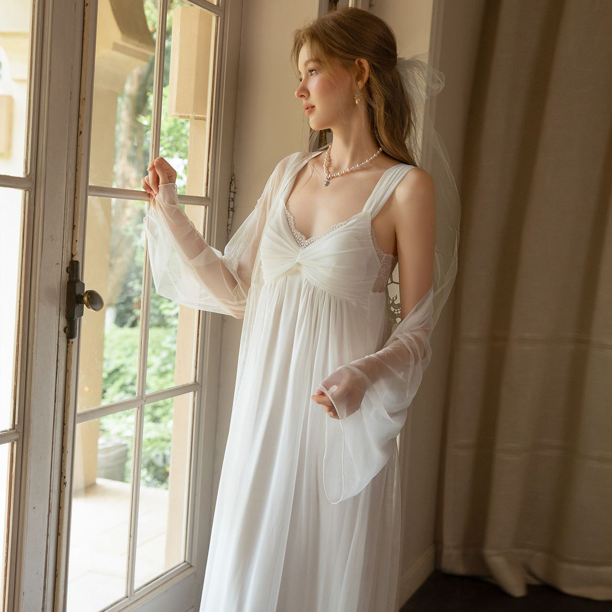 Romantic Lace Nightdress & Robe Set 202609