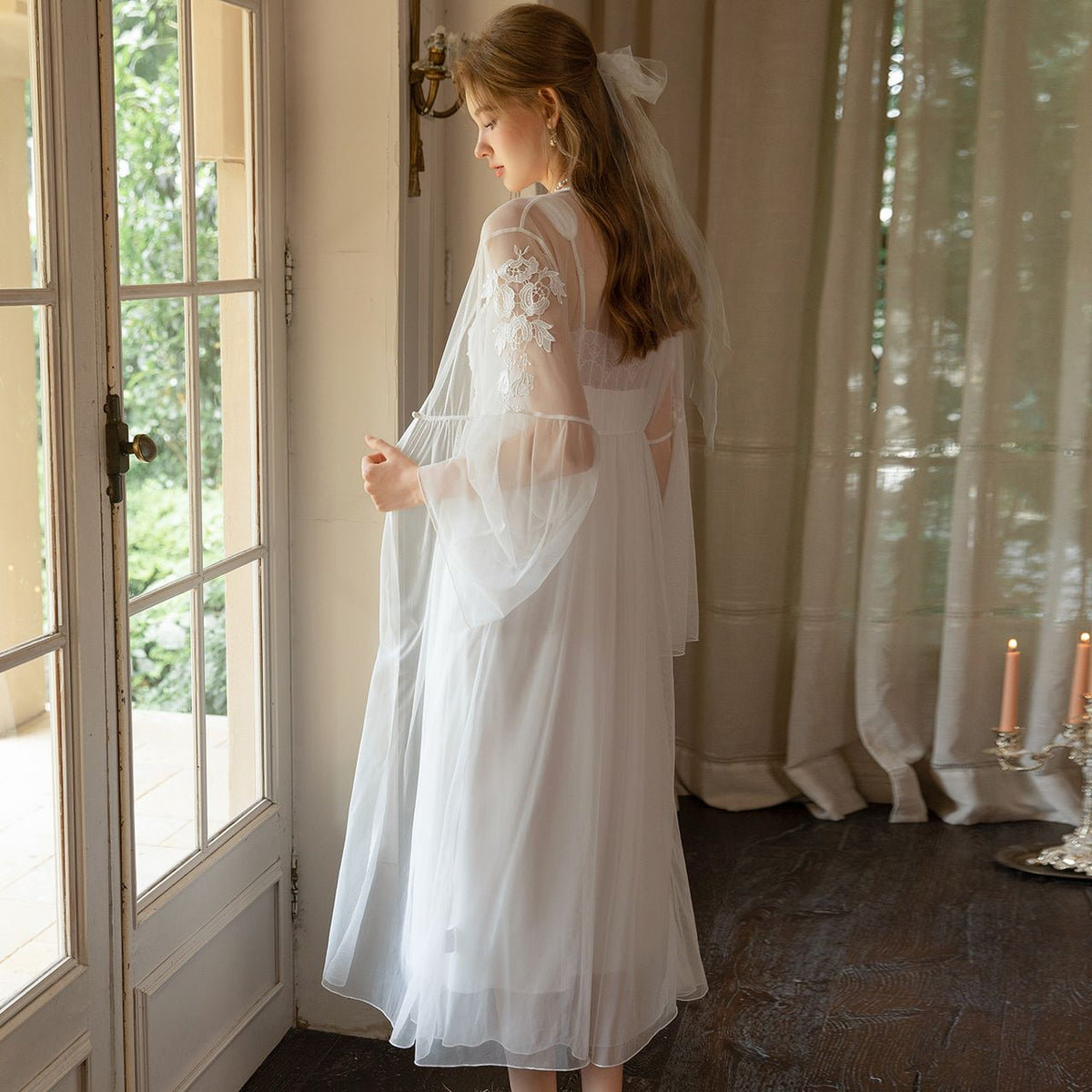 Romantic Lace Nightdress & Robe Set 202609