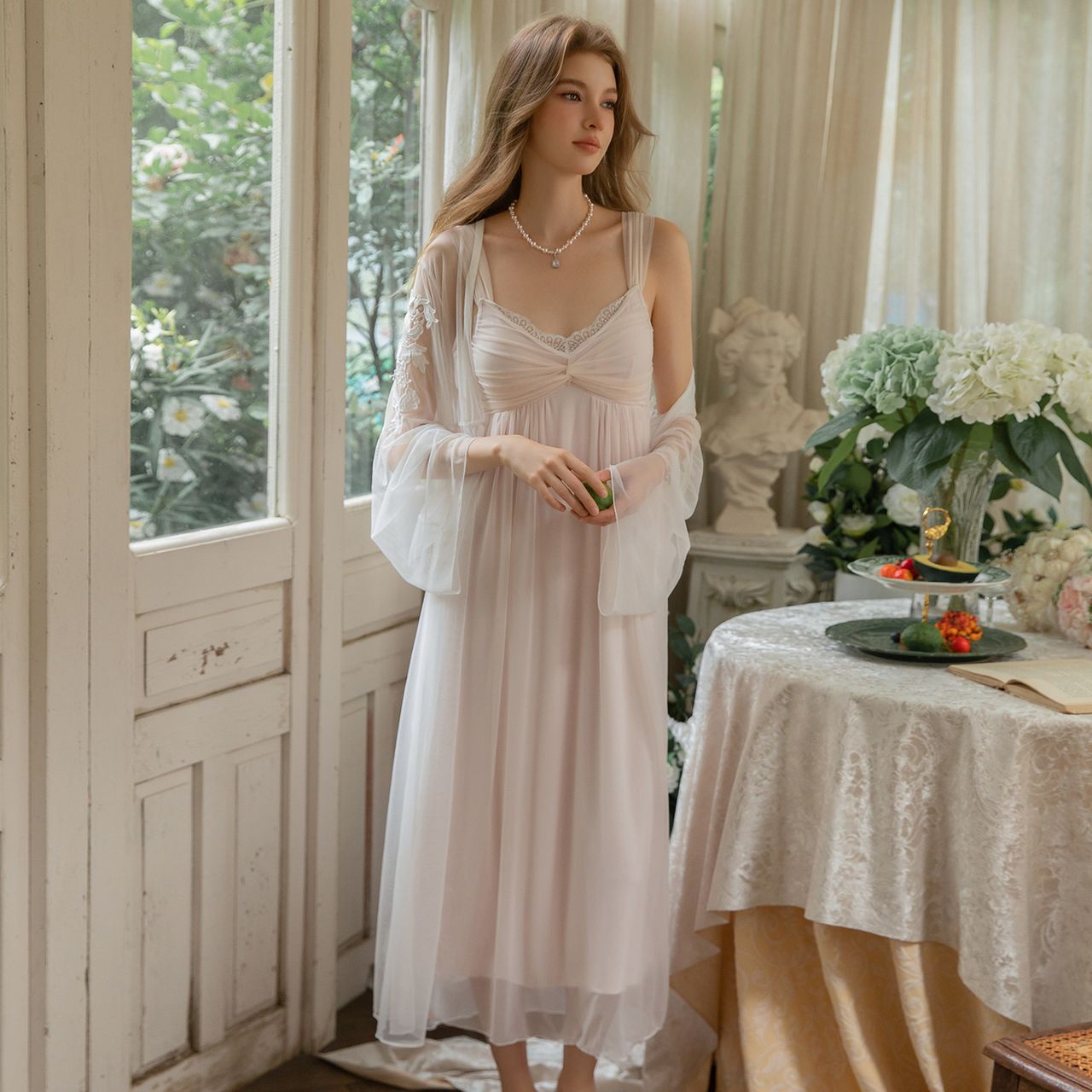 Romantic Lace Nightdress & Robe Set 202609
