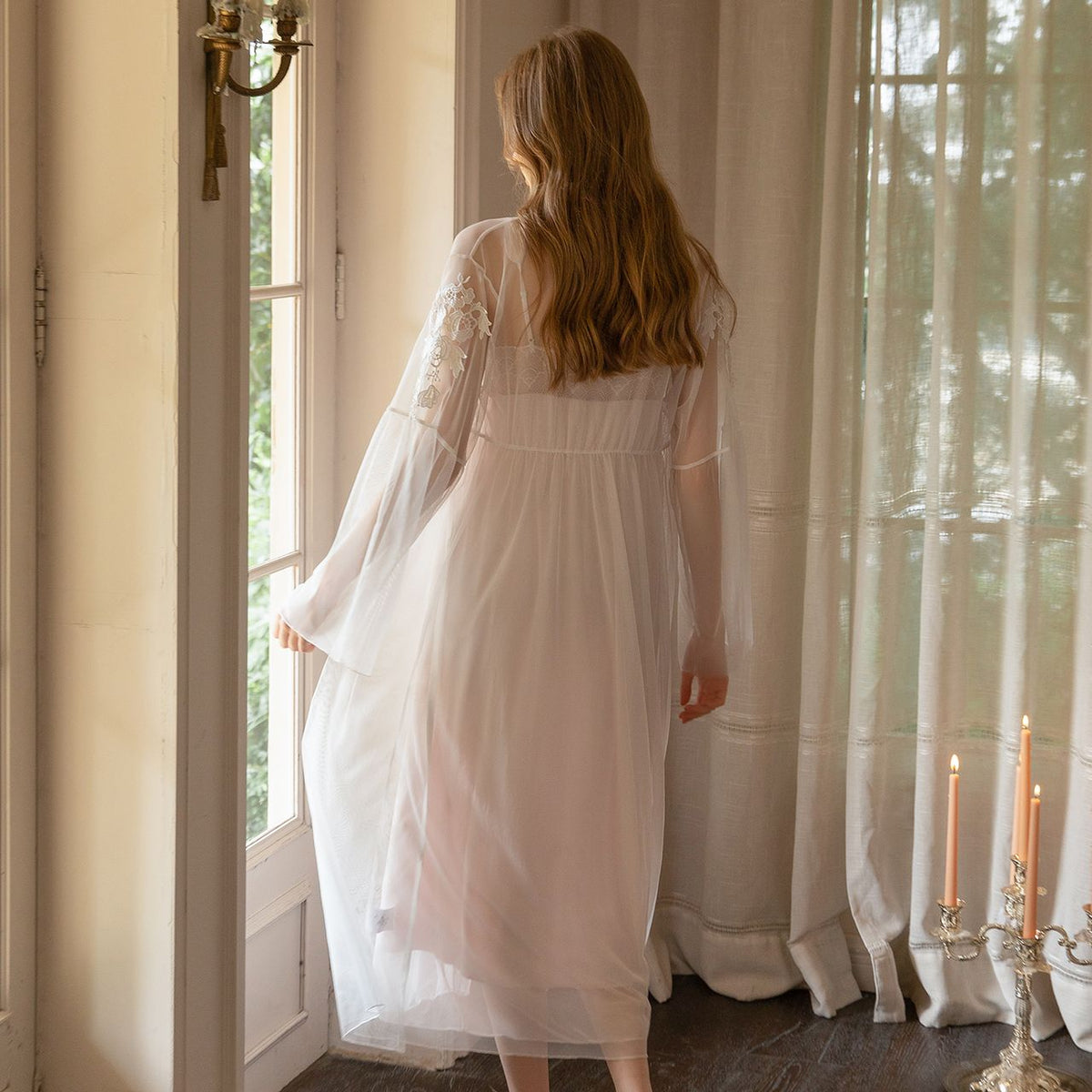 Romantic Lace Nightdress & Robe Set 202609