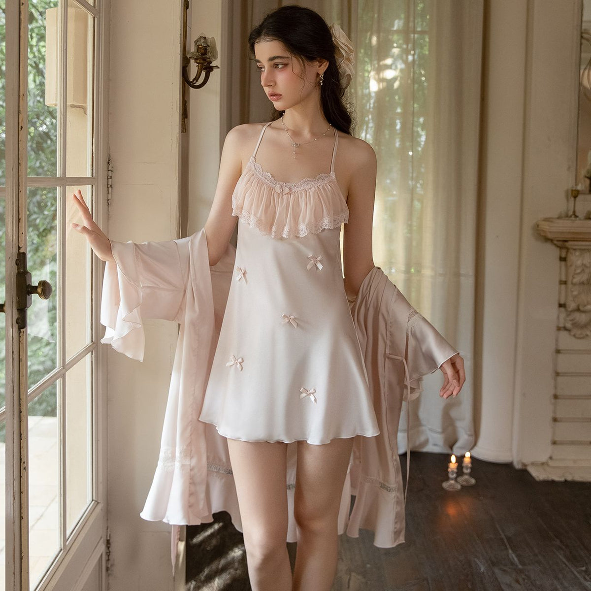 Sweet Bow-Detail Cami Sleepwear Set