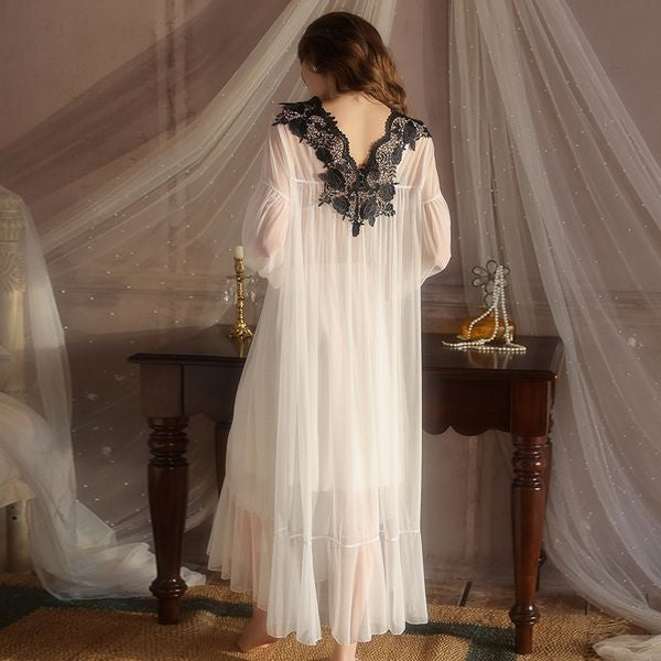 Silky Lace Push-Up Nightdress Set