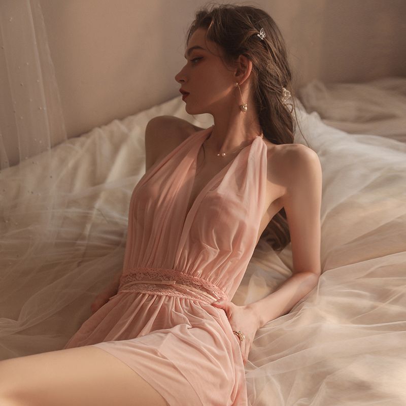 Mesh Lace Backless Suspender Nightgown Nightgown 202609