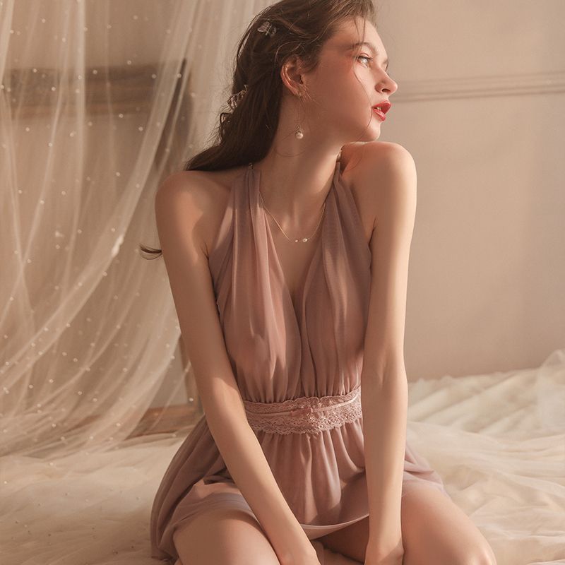 Mesh Lace Backless Suspender Nightgown Nightgown 202609