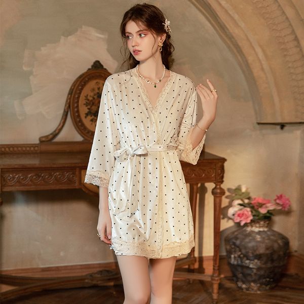 Velour Lace-Trimmed Pajama Set