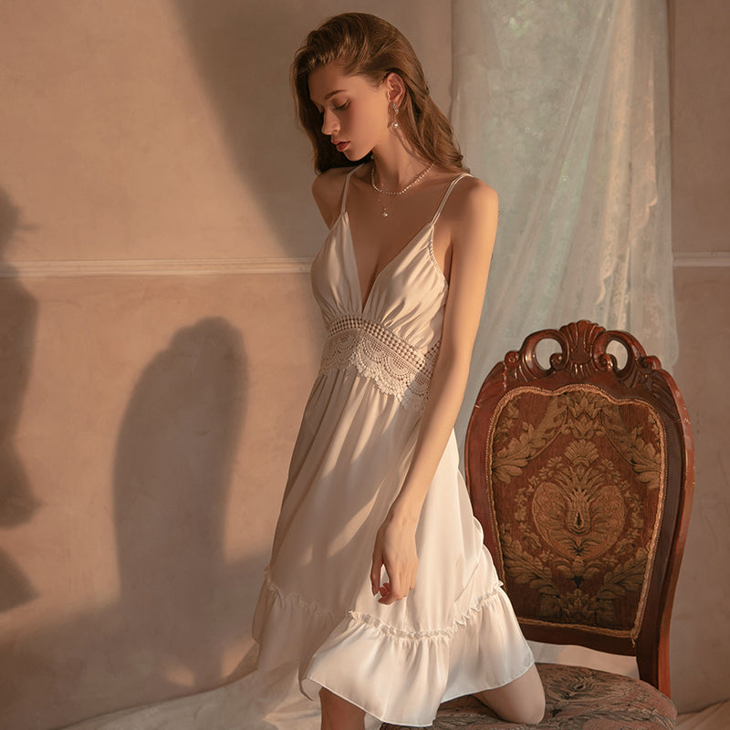 Lovey Satin Nightdress- Black-Red-White-Blue 1290