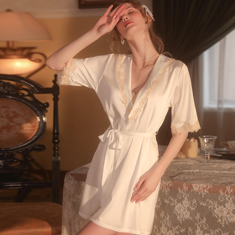 Silky Ice Soft Nightdress-Black-Red-White-Green991