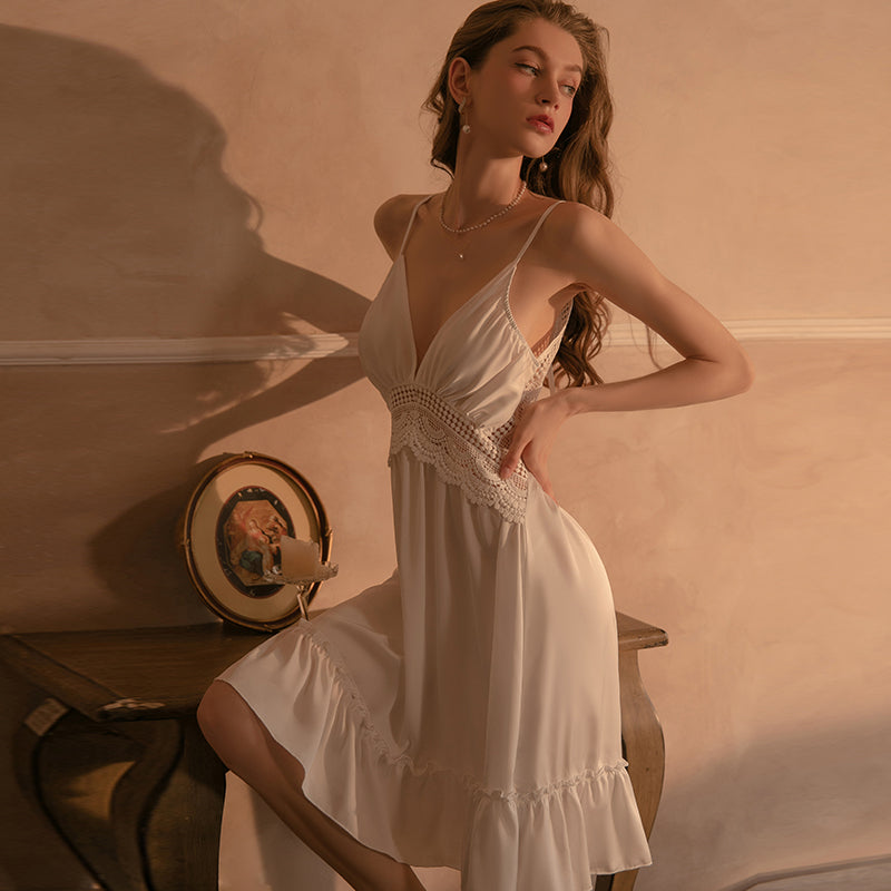Lovey Satin Nightdress- Black-Red-White-Blue 1290