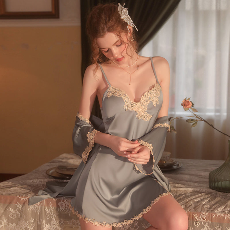 Silky Ice Soft Nightdress-Black-Red-White-Green991